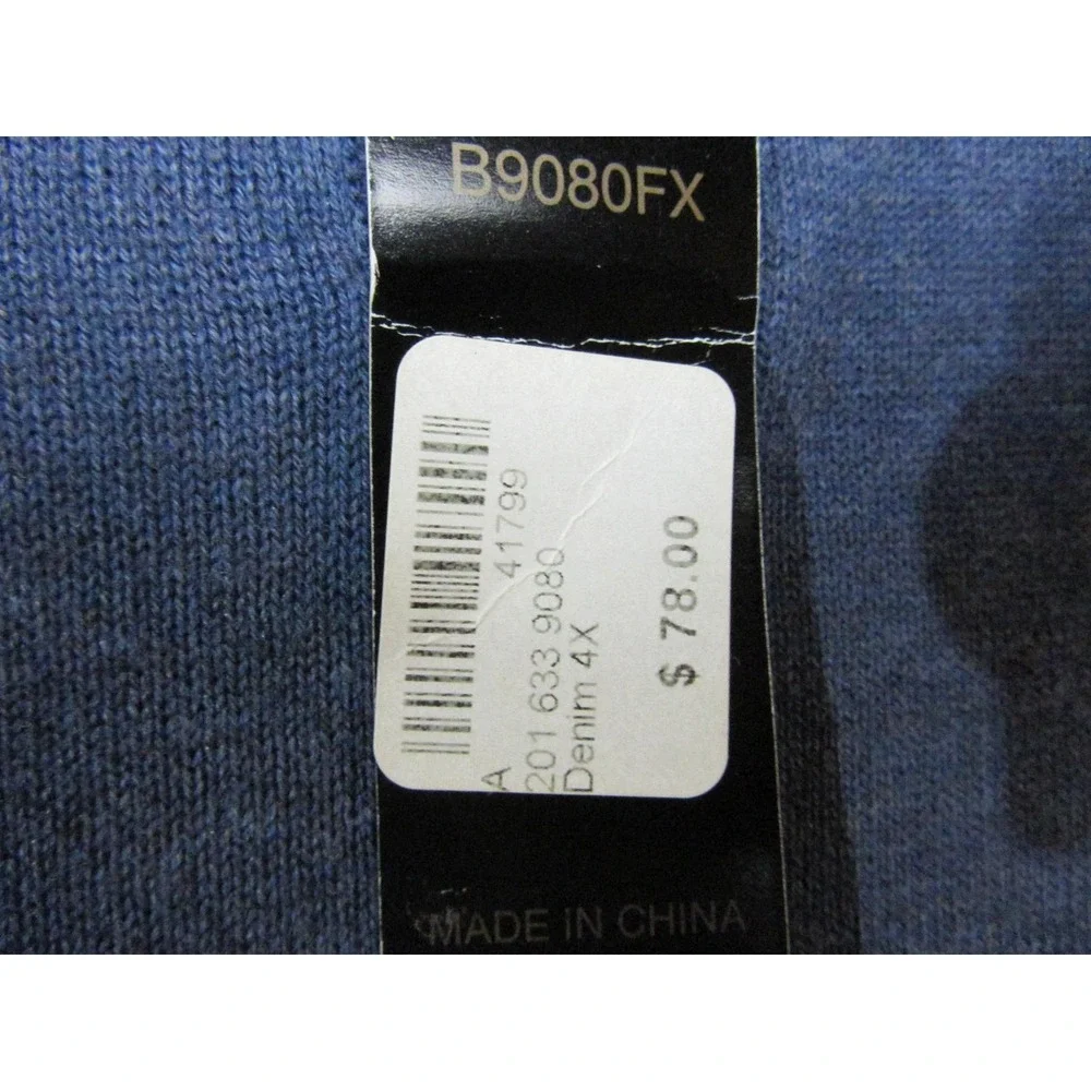 F/X Fusion Sweater Vest Mens 4XL Blue 1/4 Zip Mock Neck Knit Preppy Stretch